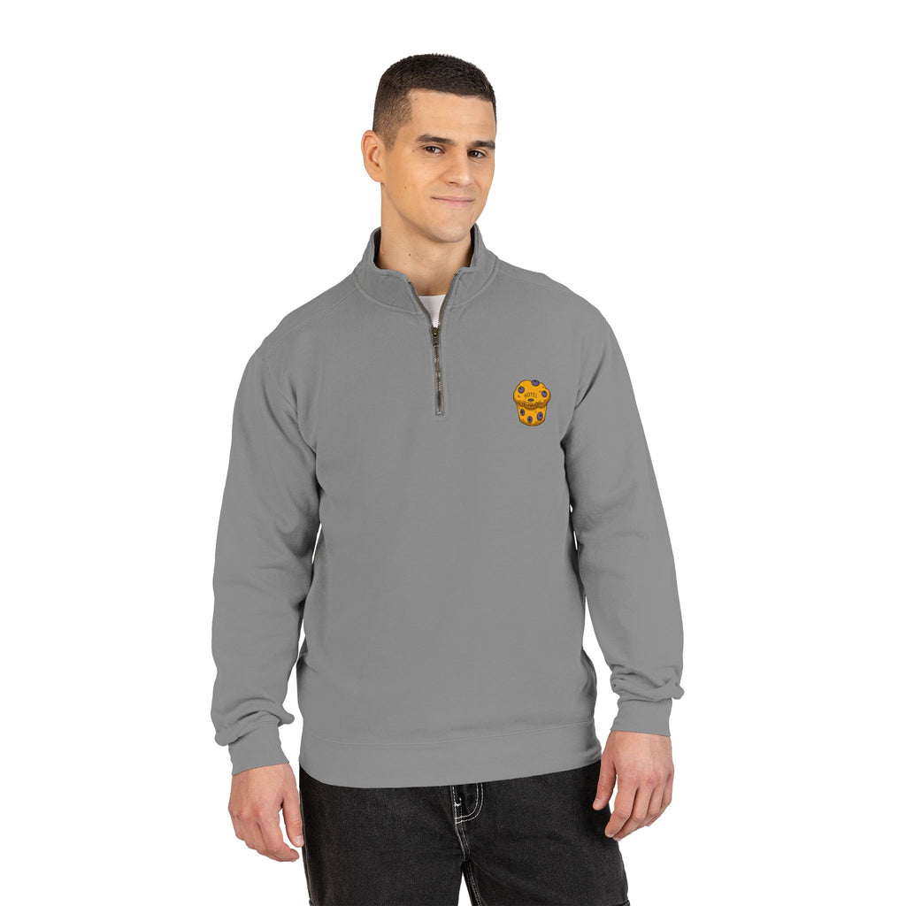 Hotel Iroquois Series - Comfort Colors Quarter Zip - Blueberry Muffins and Horse Drawn Carriages