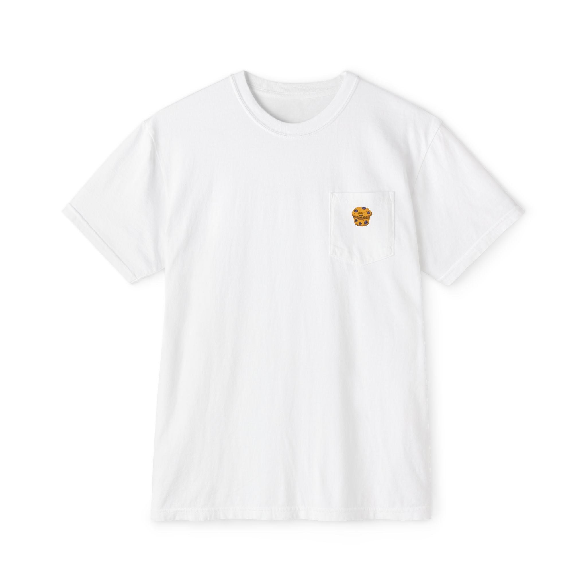 Hotel Iroquois Series Muffins and Flowers Pocket T-Shirt — Garment-Dyed Cotton