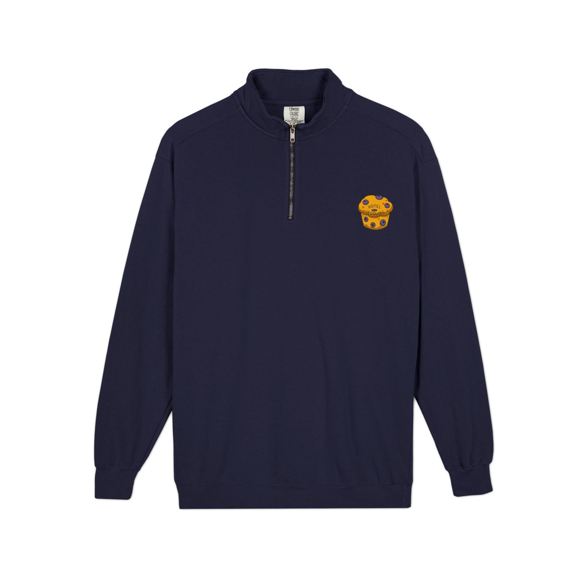 Hotel Iroquois Series - Comfort Colors Quarter Zip - Blueberry Muffins and Horse Drawn Carriages