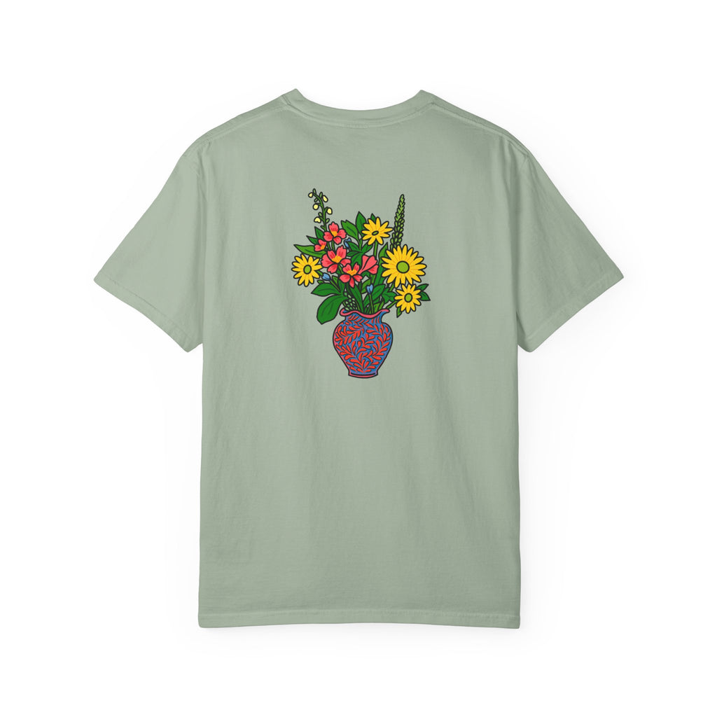 Mackinac Merch - The Hotel Iroquois Series Comfort Colors T Shirt with Muffin and Flowers