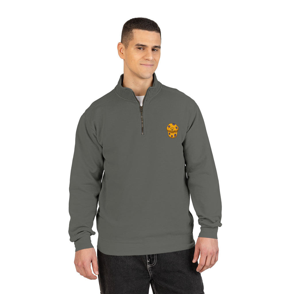 Hotel Iroquois Series - Comfort Colors Quarter Zip - Blueberry Muffins and Horse Drawn Carriages