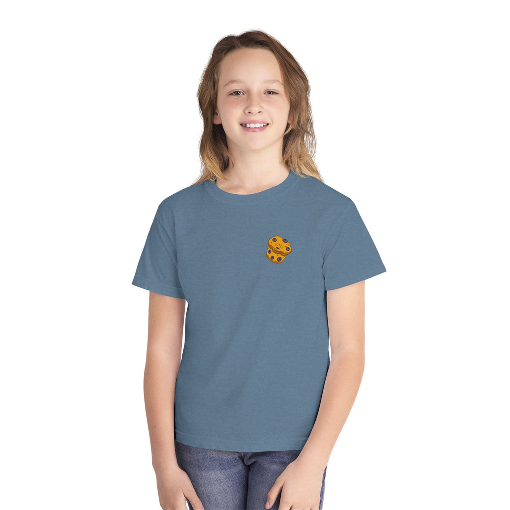 Comfort Colors Youth Tee — Hotel Iroquois Series - Blueberry Muffins and Horse Drawn Carriages