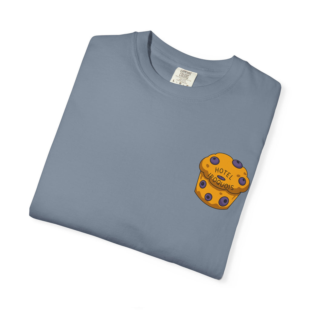 Mackinac Merch - The Hotel Iroquois Series Comfort Colors T Shirt with Muffin and Flowers