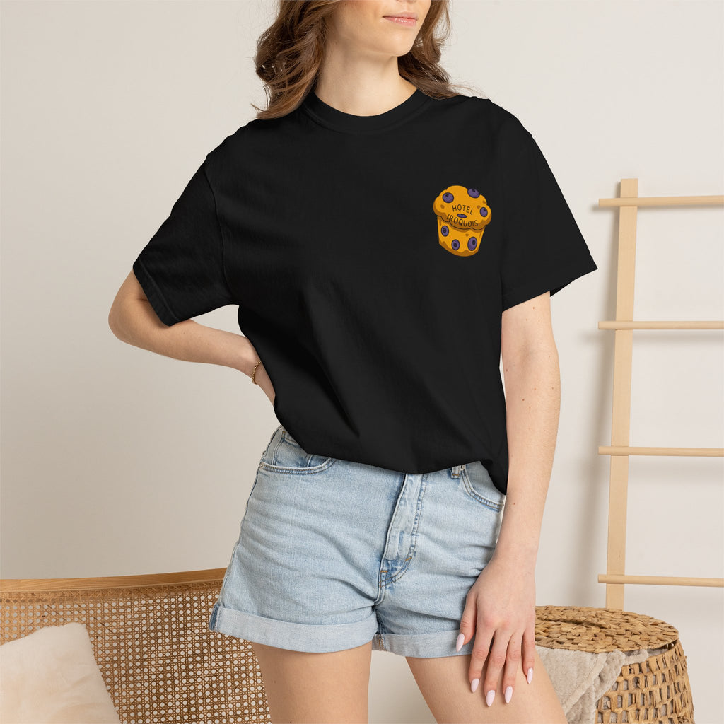Mackinac Merch - The Hotel Iroquois Series Comfort Colors T Shirt with Muffin and Flowers