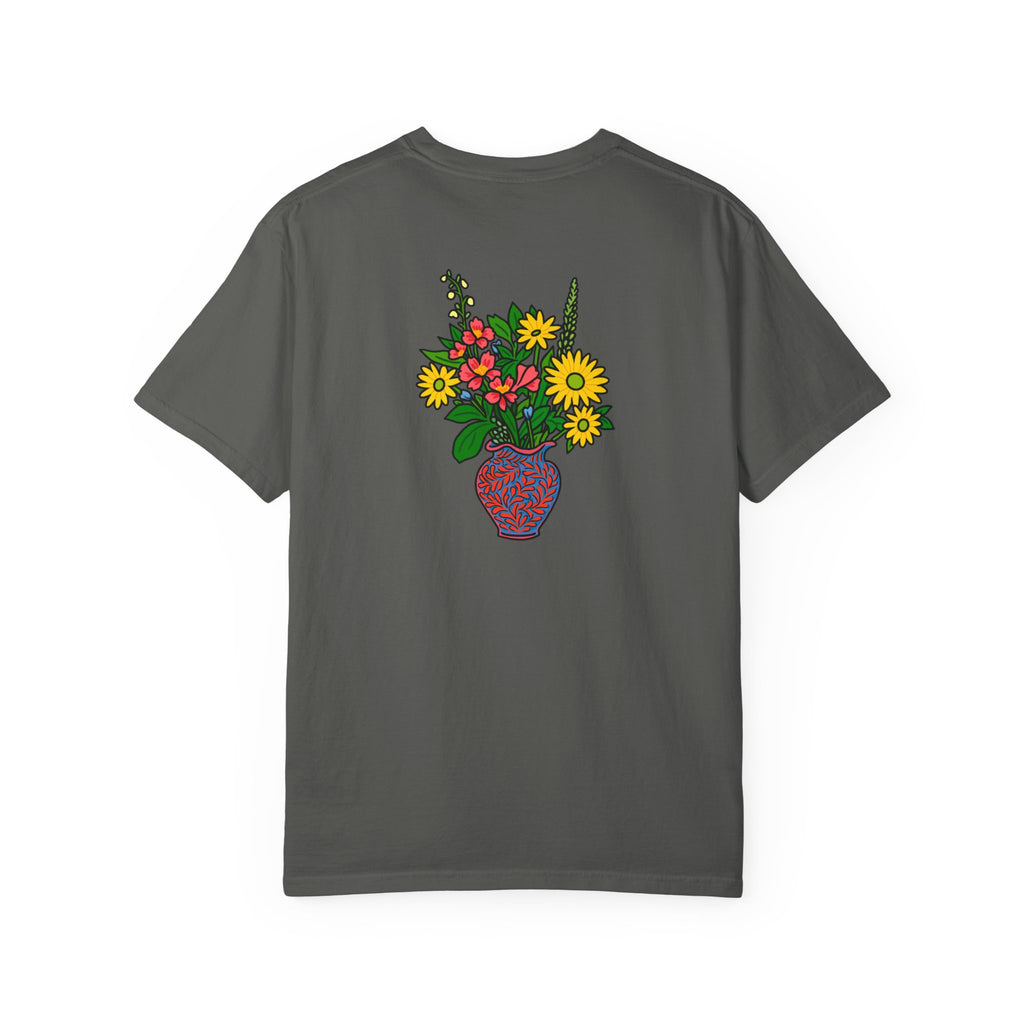 Mackinac Merch - The Hotel Iroquois Series Comfort Colors T Shirt with Muffin and Flowers