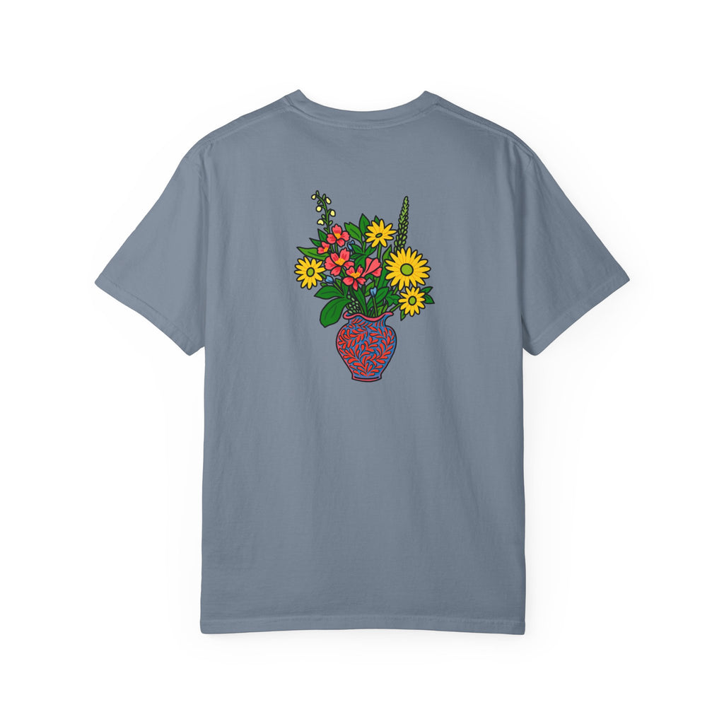 Mackinac Merch - The Hotel Iroquois Series Comfort Colors T Shirt with Muffin and Flowers