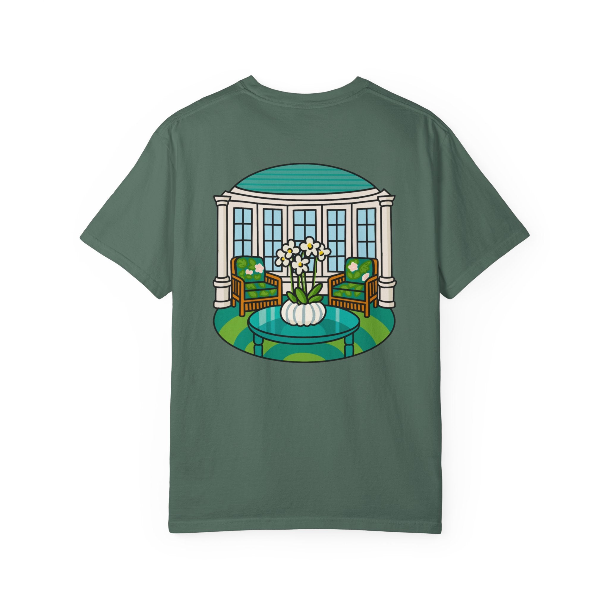 Mackinac Merch - The Hotel Iroquois Series - The Circle Porch Comfort Colors T Shirt
