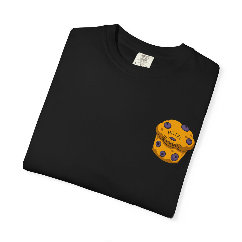 Mackinac Merch - The Hotel Iroquois Series Comfort Colors T Shirt with Muffin and Flowers