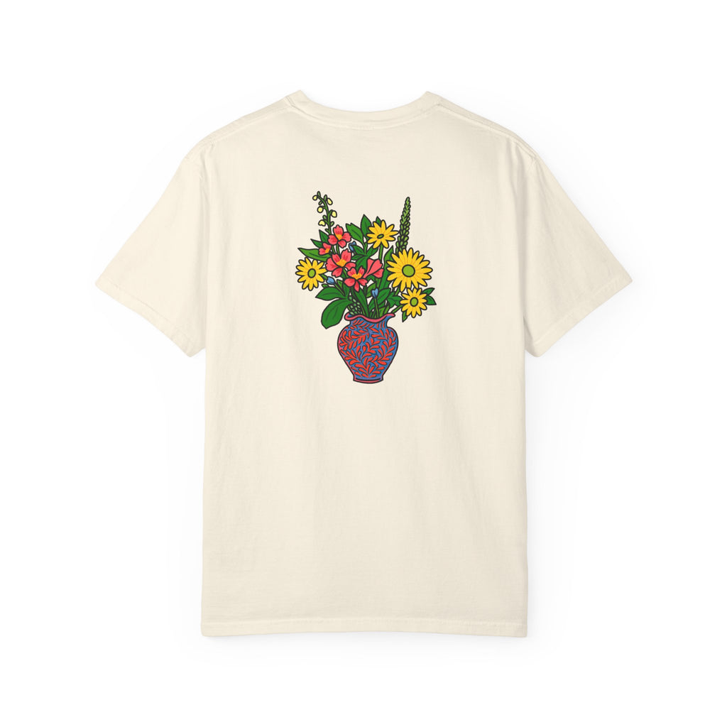 Mackinac Merch - The Hotel Iroquois Series Comfort Colors T Shirt with Muffin and Flowers