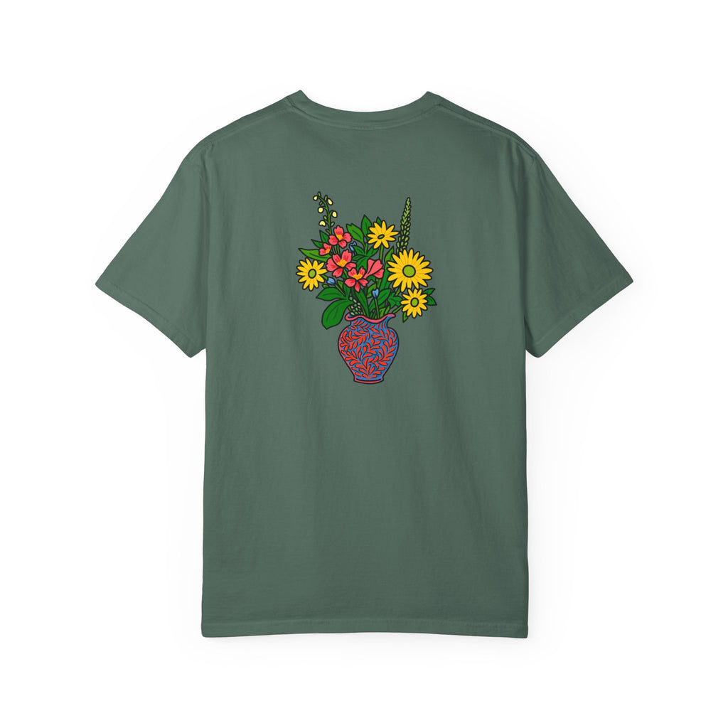 Mackinac Merch - The Hotel Iroquois Series Comfort Colors T Shirt with Muffin and Flowers