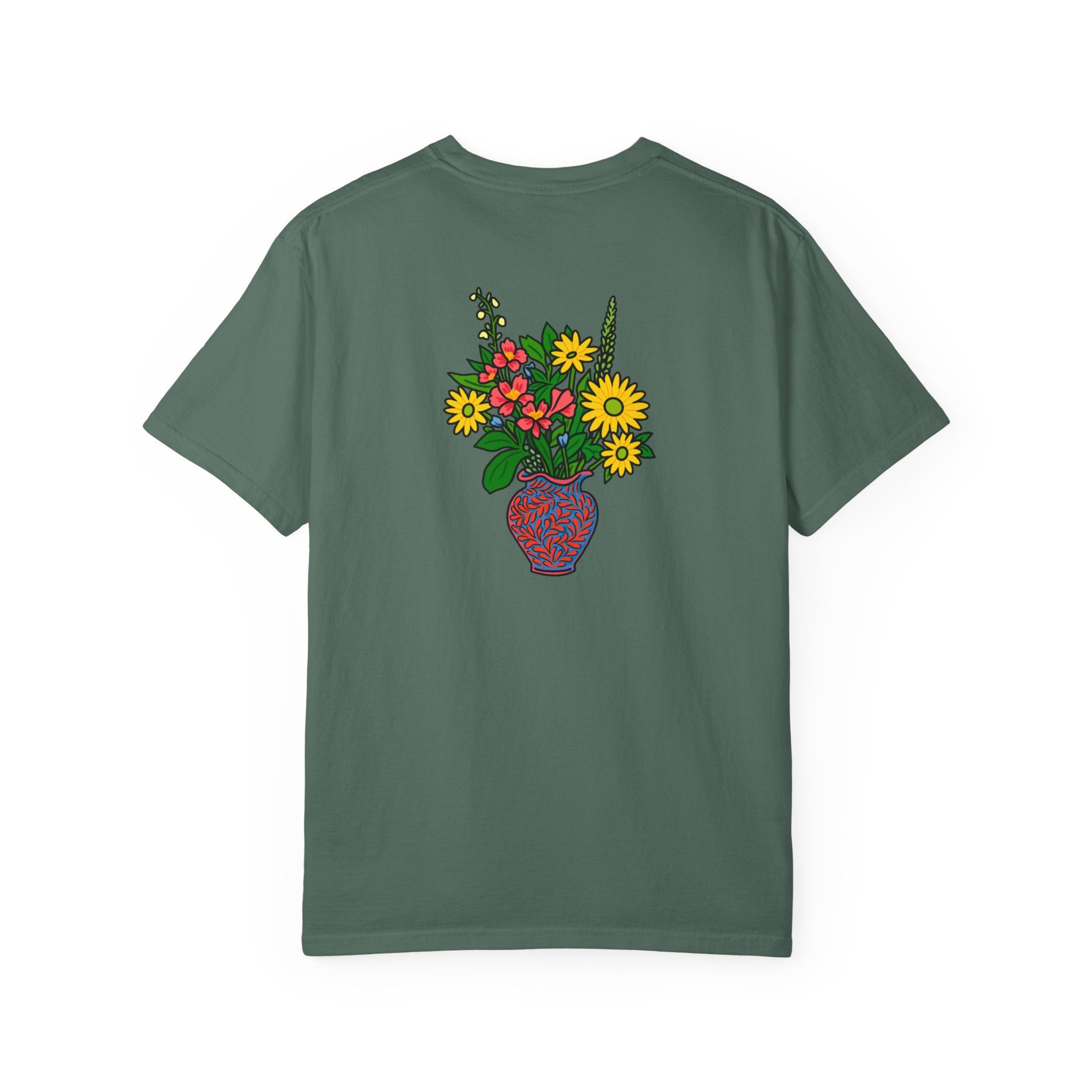 Mackinac Merch - The Hotel Iroquois Series Comfort Colors T Shirt with Muffin and Flowers