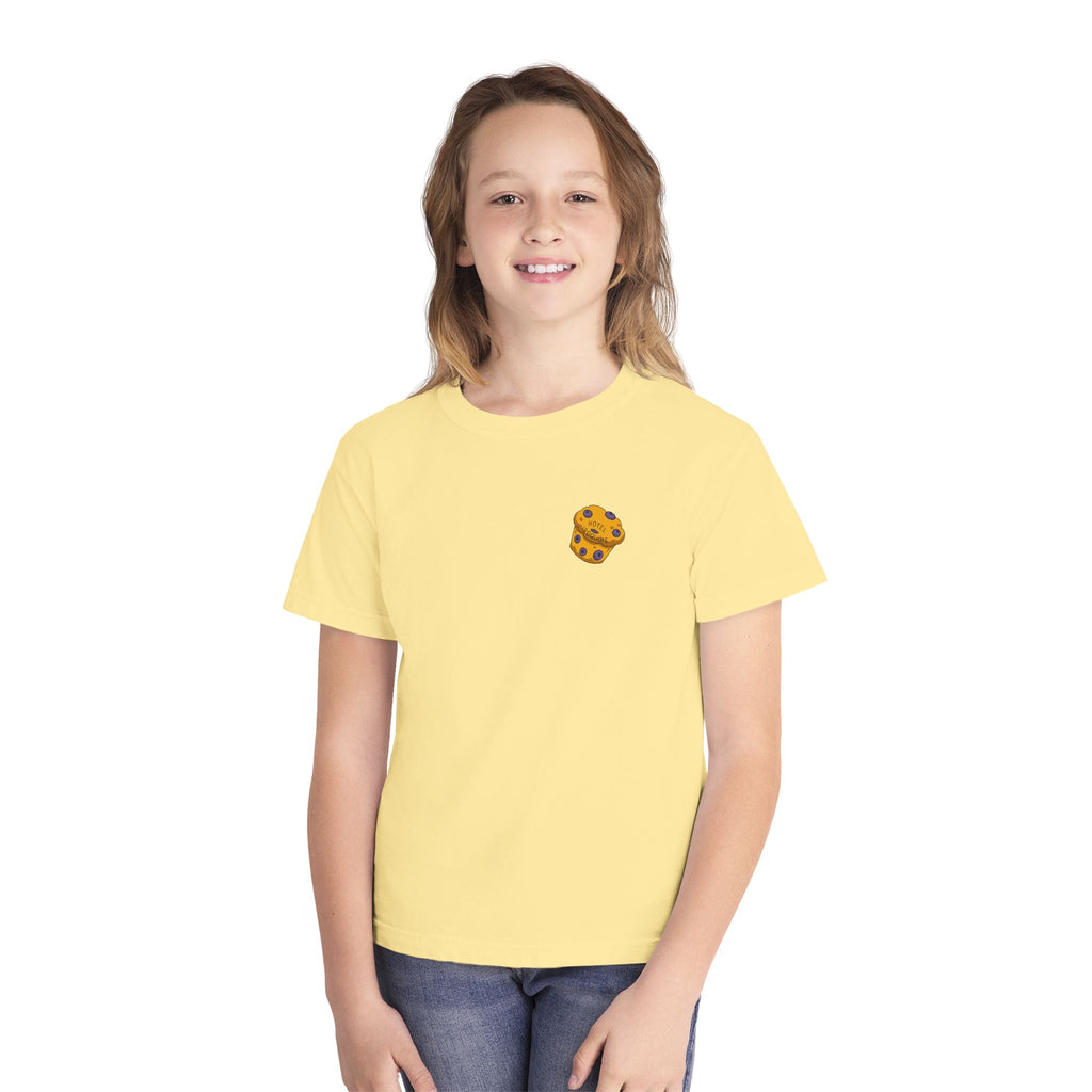 Comfort Colors Youth Tee — Hotel Iroquois Series - Blueberry Muffins and Horse Drawn Carriages