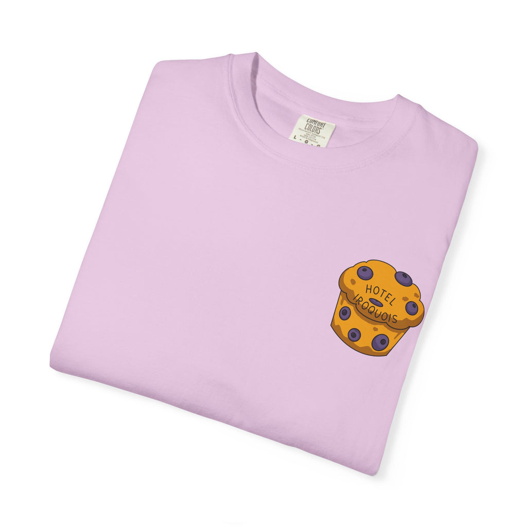Mackinac Merch - The Hotel Iroquois Series Comfort Colors T Shirt with Muffin and Flowers