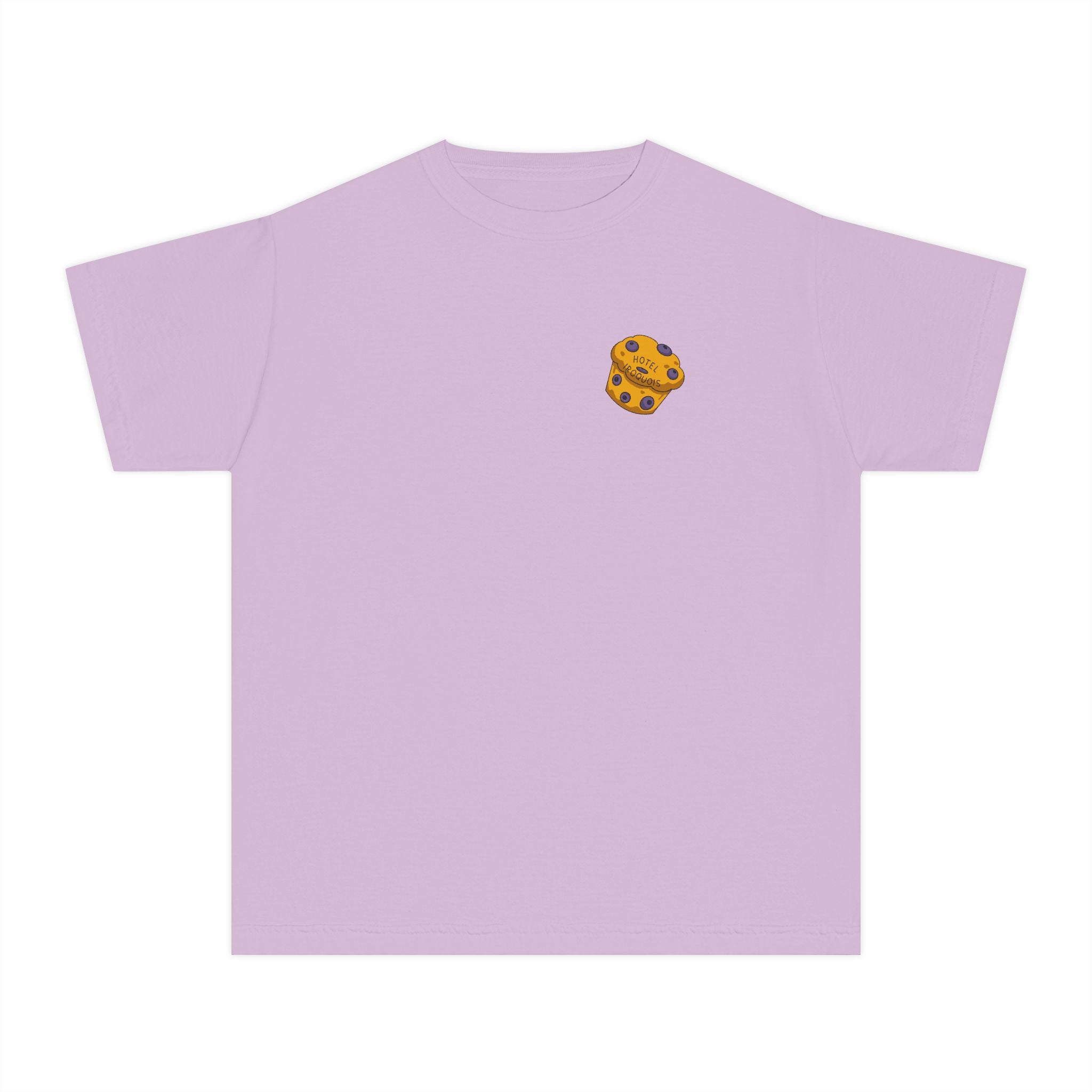 Comfort Colors Youth Tee — Hotel Iroquois Series - Blueberry Muffins and Horse Drawn Carriages