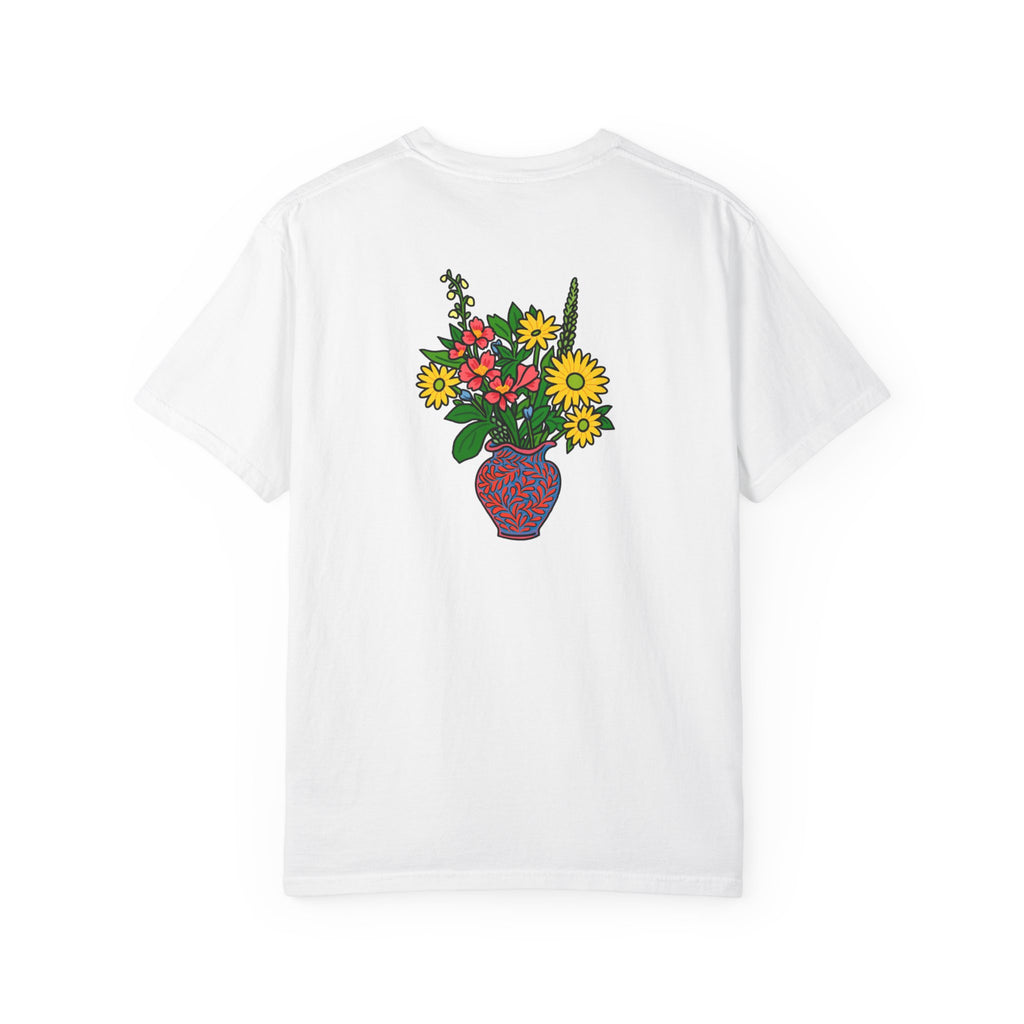 Mackinac Merch - The Hotel Iroquois Series Comfort Colors T Shirt with Muffin and Flowers