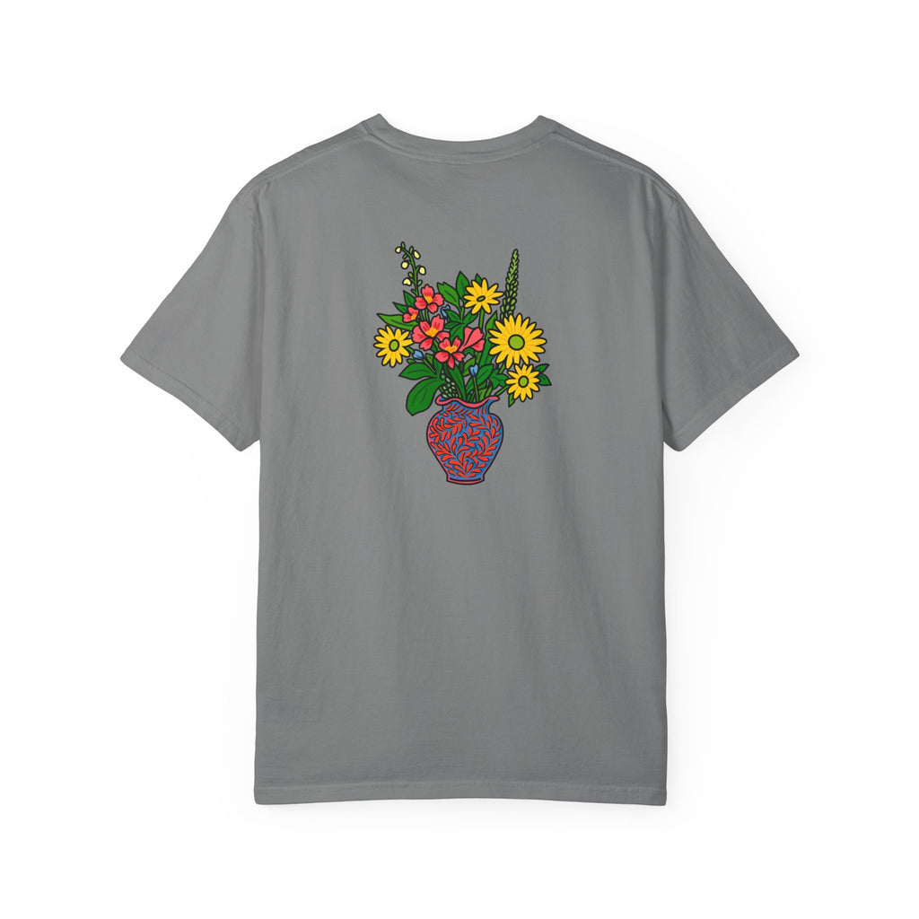 Mackinac Merch - The Hotel Iroquois Series Comfort Colors T Shirt with Muffin and Flowers