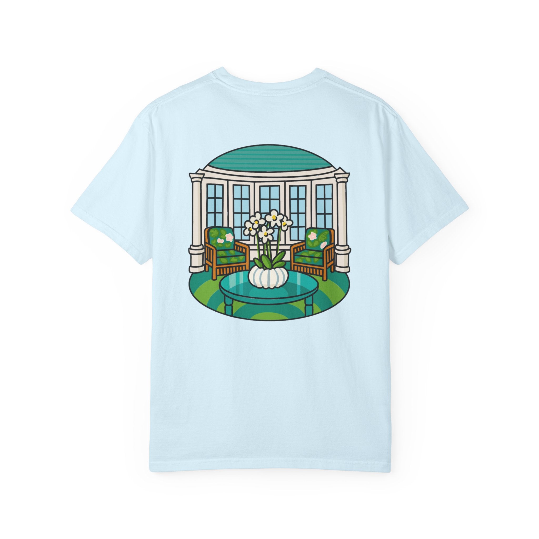 Mackinac Merch - The Hotel Iroquois Series - The Circle Porch Comfort Colors T Shirt