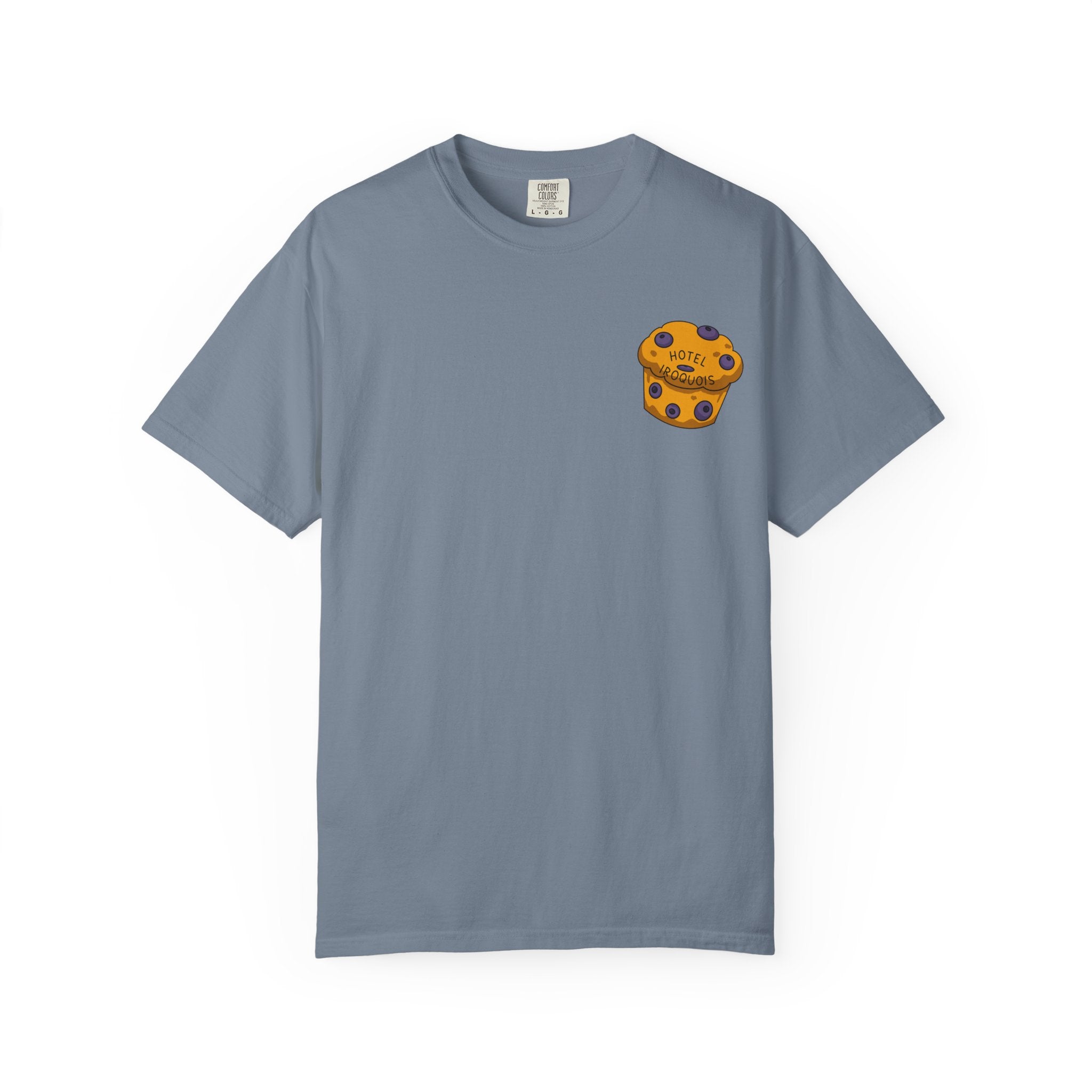 Mackinac Merch - The Hotel Iroquois Series Comfort Colors T Shirt with Muffin and Flowers
