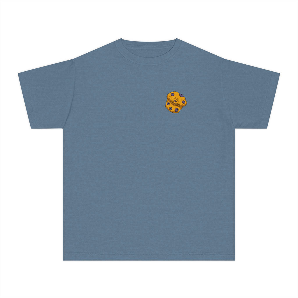 Comfort Colors Youth Tee — Hotel Iroquois Series - Blueberry Muffins and Horse Drawn Carriages