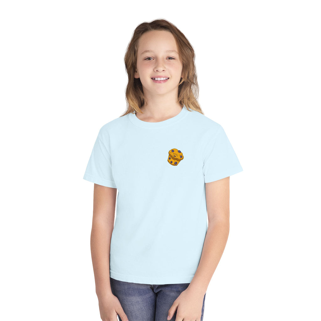 Comfort Colors Youth Tee — Hotel Iroquois Series - Blueberry Muffins and Horse Drawn Carriages